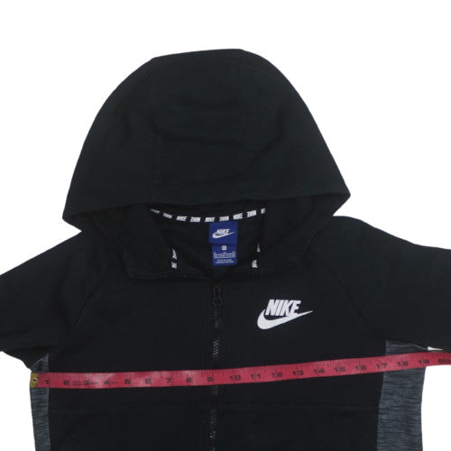Nike Boys Black XL Full Zip Hoodie with White Logo - 13-15 Years