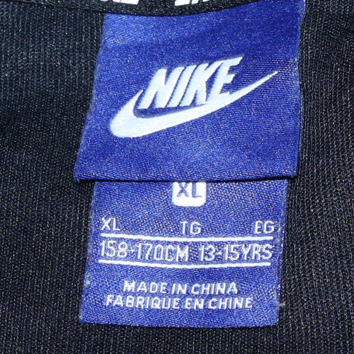 Nike Boys Black XL Full Zip Hoodie with White Logo - 13-15 Years