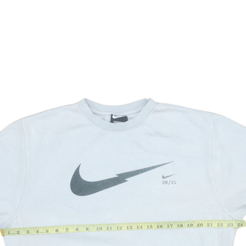 Nike Men’s White Logo Crew Neck Sweatshirt M Regular Fit