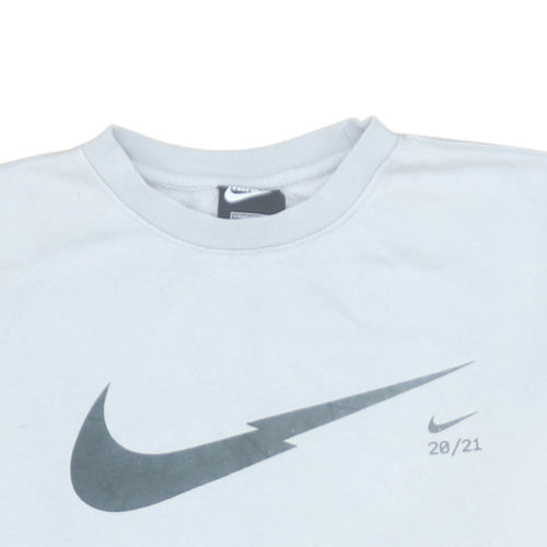 Nike Men’s White Logo Crew Neck Sweatshirt M Regular Fit