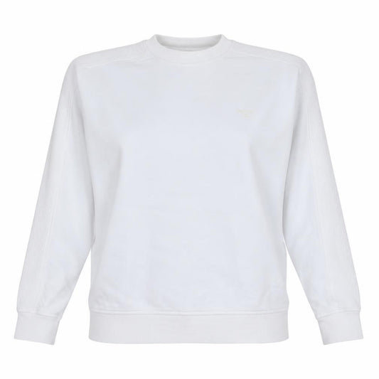 Front view of Barbour International Women's White, size 10, Pullover Sweatshirt