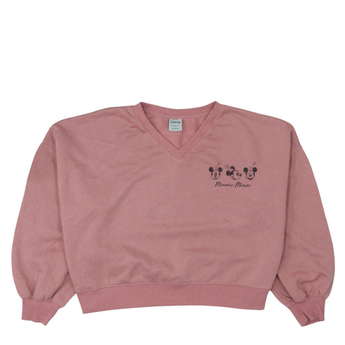 Disney Primark Women Pink 2XL Minnie Mouse Pullover Sweatshirt