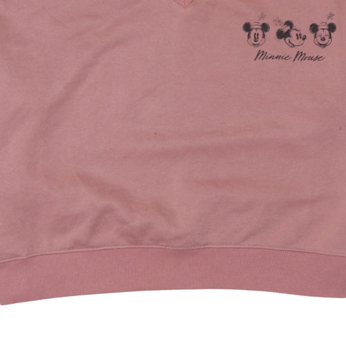 Disney Primark Women Pink 2XL Minnie Mouse Pullover Sweatshirt