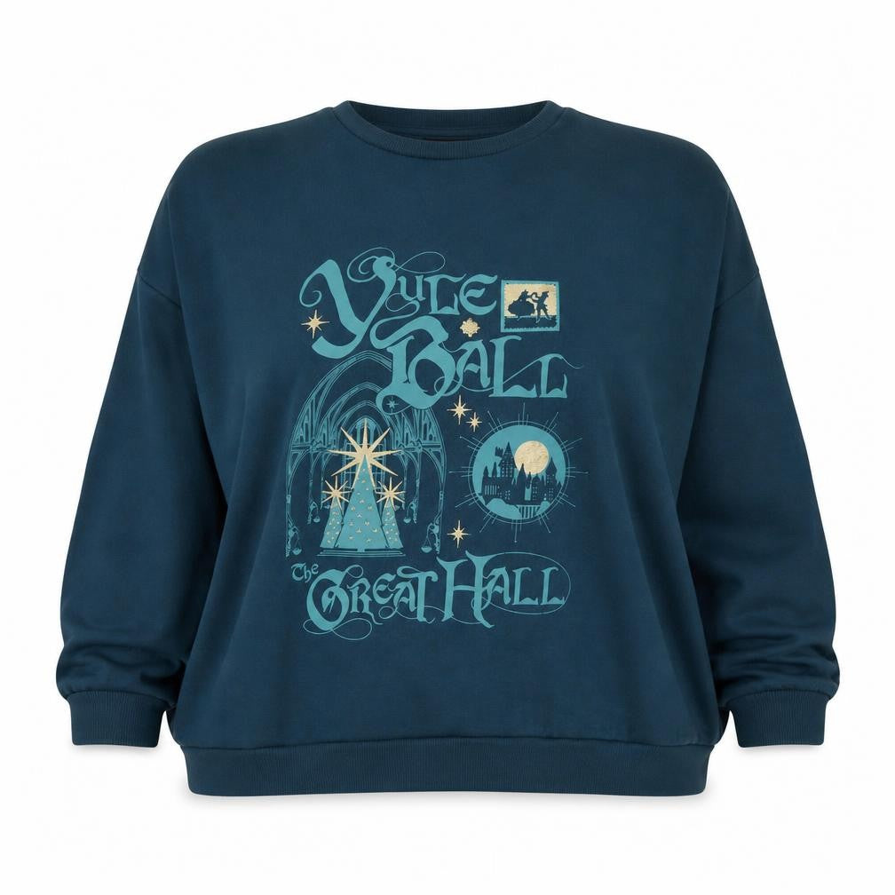 Front view of George Harry Potter Yule Ball Navy Blue 2XL Women's Pullover Sweatshirt