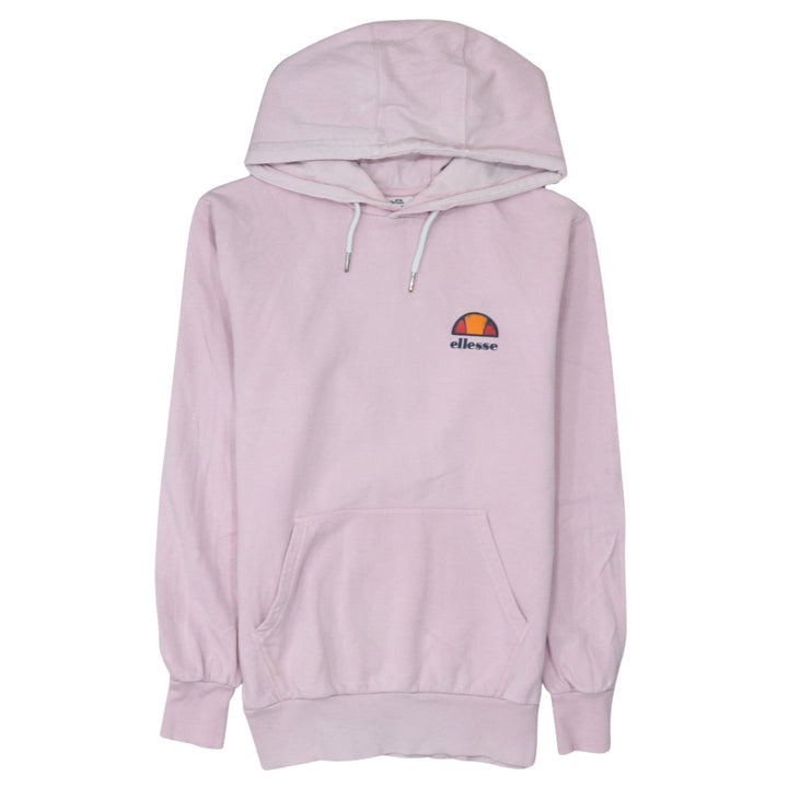 Ellesse Womens Pink Pullover Hoodie Small Cotton Blend Logo Sweatshirt