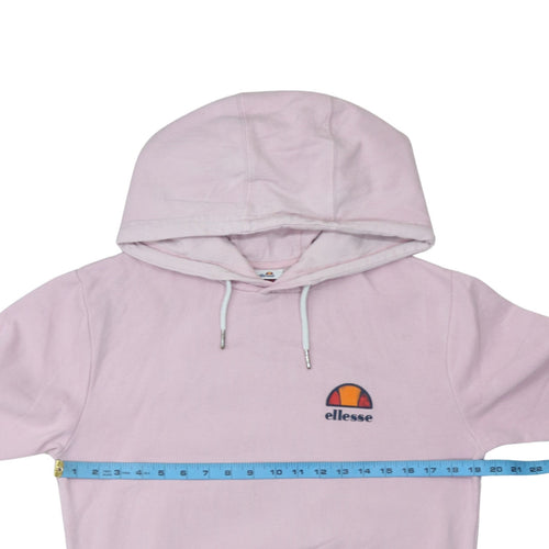Ellesse Womens Pink Pullover Hoodie Small Cotton Blend Logo Sweatshirt