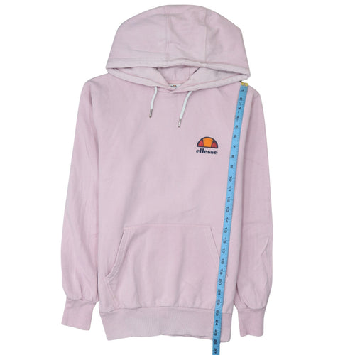 Ellesse Womens Pink Pullover Hoodie Small Cotton Blend Logo Sweatshirt