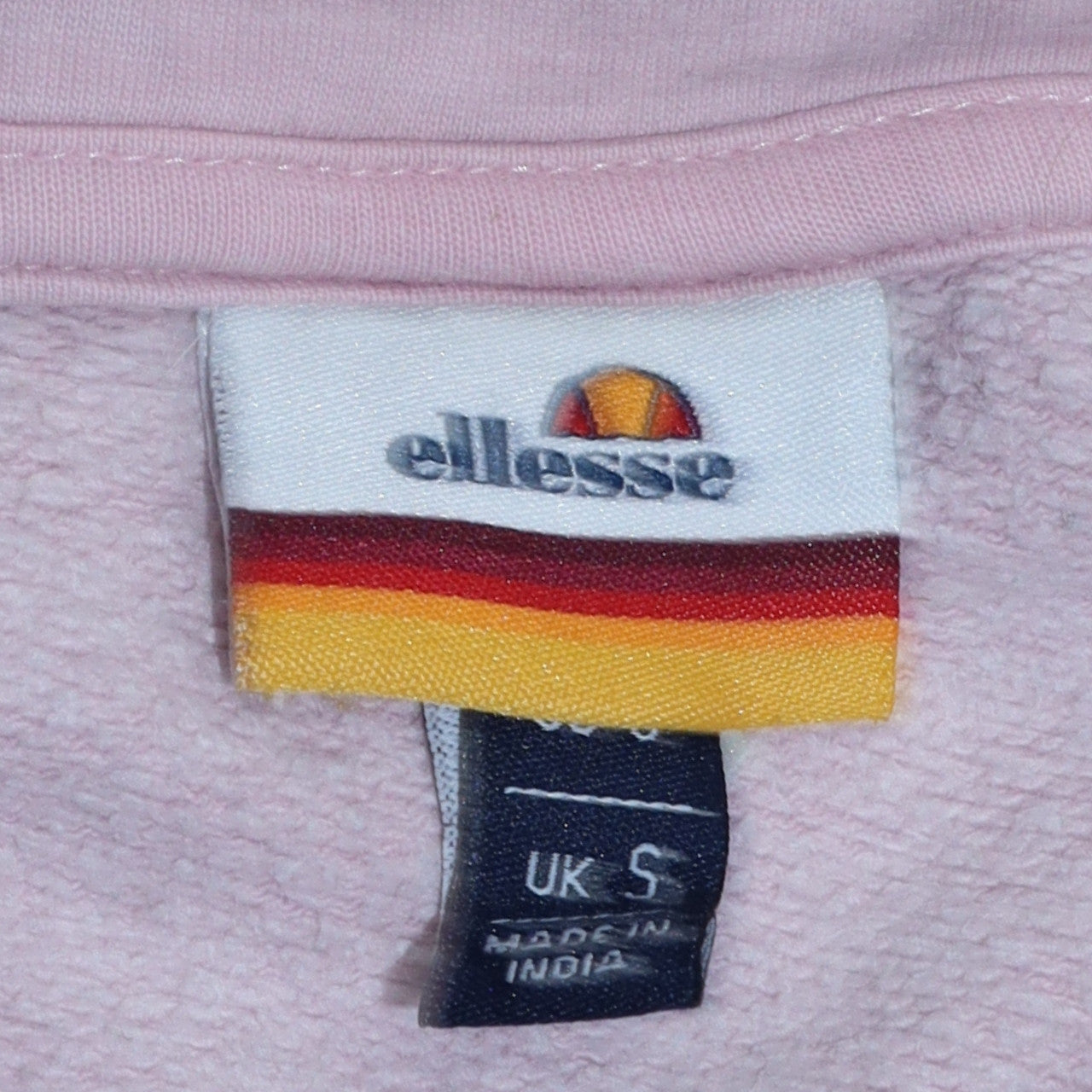 Ellesse Womens Pink Pullover Hoodie Small Cotton Blend Logo Sweatshirt