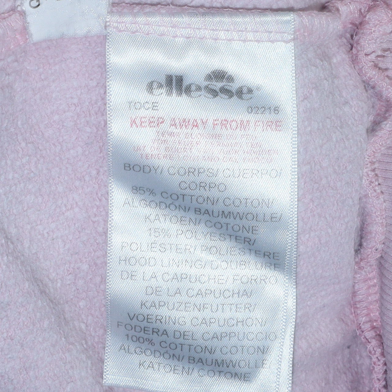 Ellesse Womens Pink Pullover Hoodie Small Cotton Blend Logo Sweatshirt