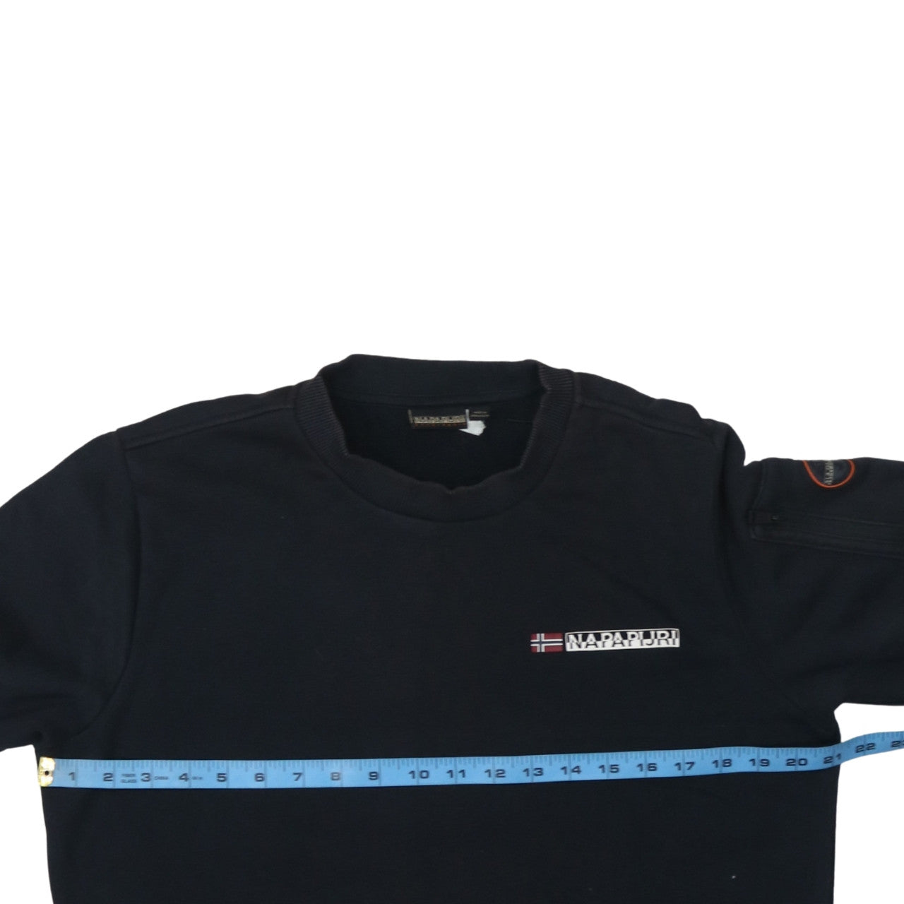 Napapijri Mens Black Logo Crew Neck Sweatshirt Size L