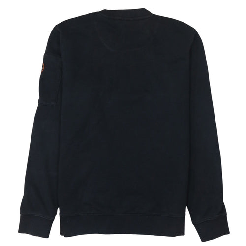 Napapijri Mens Black Logo Crew Neck Sweatshirt Size L