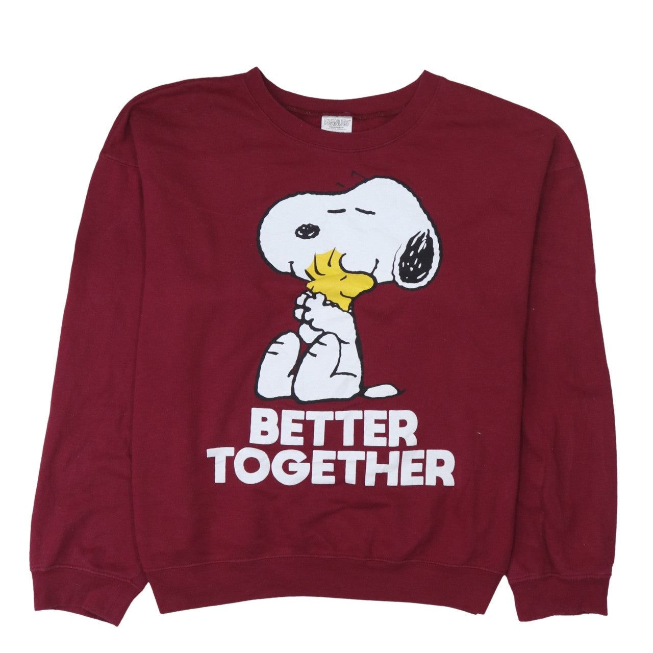 Peanuts Womens Red Snoopy Better Together Pullover Sweatshirt XXL