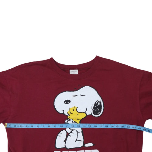 Peanuts Womens Red Snoopy Better Together Pullover Sweatshirt XXL