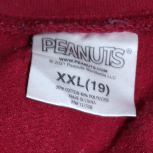 Peanuts Womens Red Snoopy Better Together Pullover Sweatshirt XXL