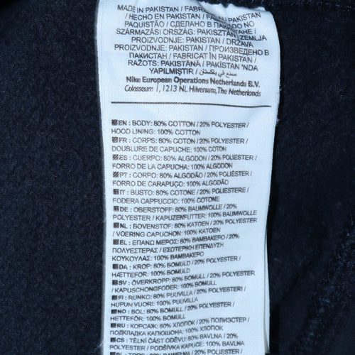 Nike Men's Black Full Zip Hoodie Medium Fleece Sportswear