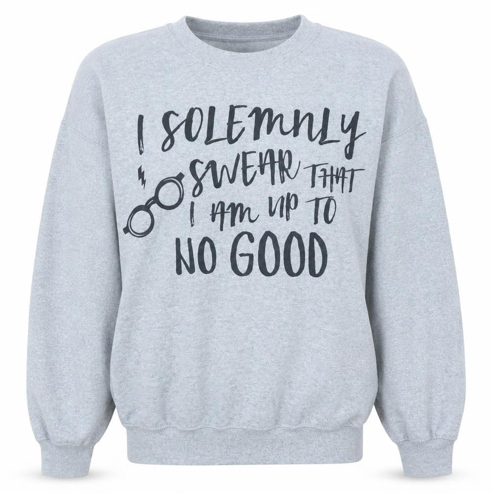 Front view of Harry Potter Women Grey Crew Neck Pullover Sweatshirt, size M