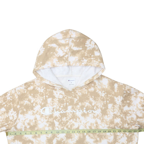 Champion Women's Beige Tie-Dye Pullover Hoodie XL Cotton Blend