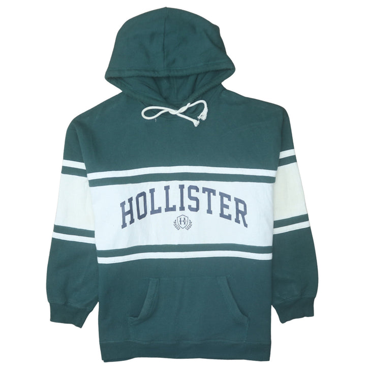 Hollister Men’s Green Pullover Hoodie L Logo Graphic Fleece