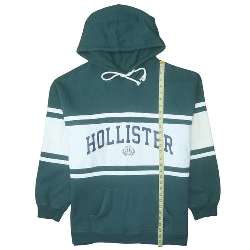 Hollister Men’s Green Pullover Hoodie L Logo Graphic Fleece