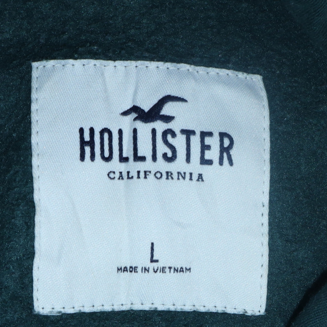 Hollister Men’s Green Pullover Hoodie L Logo Graphic Fleece