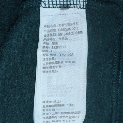 Hollister Men’s Green Pullover Hoodie L Logo Graphic Fleece