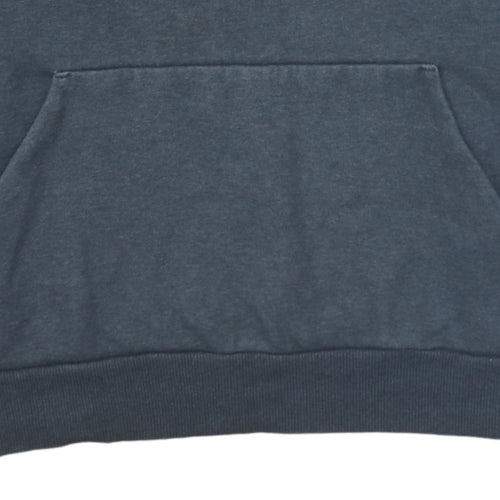 Puma Men's Grey Pullover Hoodie Size L Logo Fleece Sweatshirt