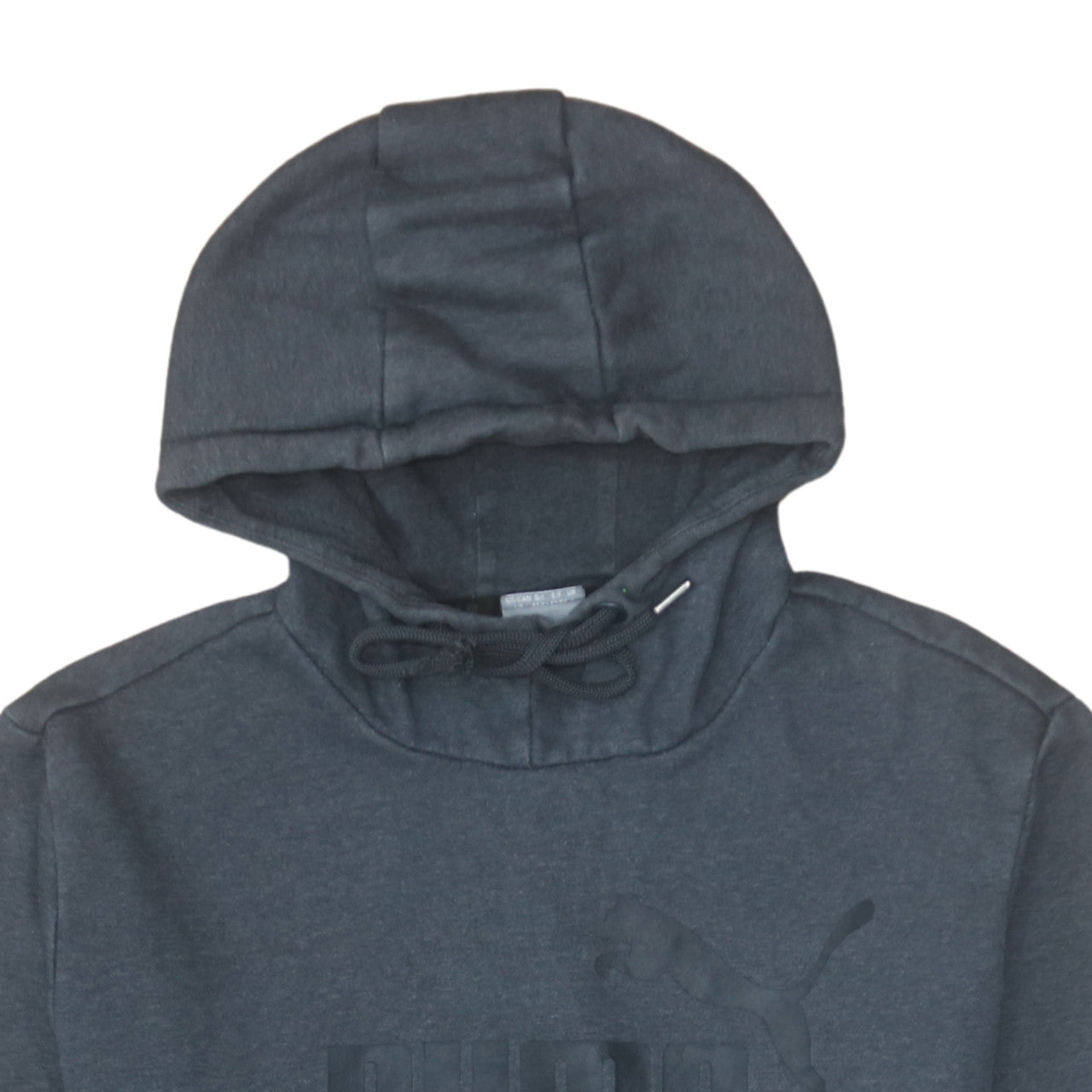 Puma Men's Grey Pullover Hoodie Size L Logo Fleece Sweatshirt