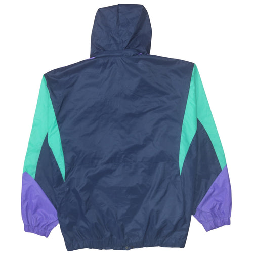 Adidas Mens Blue XL Retro 90s Windbreaker Hooded Jacket