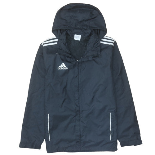 Adidas Men's Black Hooded Waterproof Windbreaker Jacket Size M