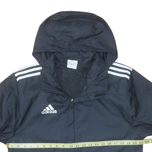 Adidas Men's Black Hooded Waterproof Windbreaker Jacket Size M