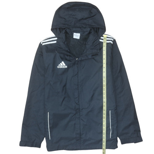 Adidas Men's Black Hooded Waterproof Windbreaker Jacket Size M