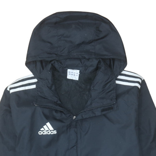 Adidas Men's Black Hooded Waterproof Windbreaker Jacket Size M