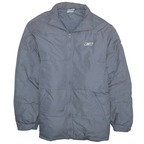 Reebok Men's Grey 2XL Puffer Jacket Winter Full Zip Polyester