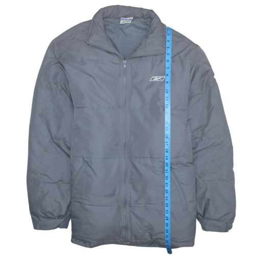 Reebok Men's Grey 2XL Puffer Jacket Winter Full Zip Polyester