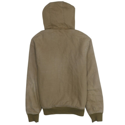 H&M L.O.G.G. Men Brown Cotton Hooded Lined Jacket Size M