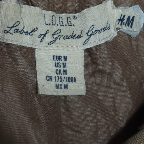 H&M L.O.G.G. Men Brown Cotton Hooded Lined Jacket Size M