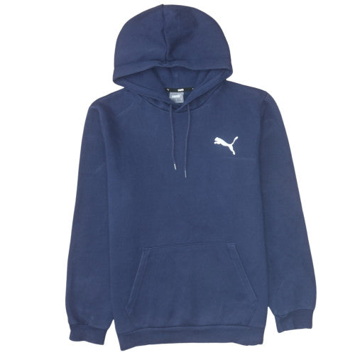 Puma Men's Blue Pullover Hoodie Medium Fleece Logo Sportswear