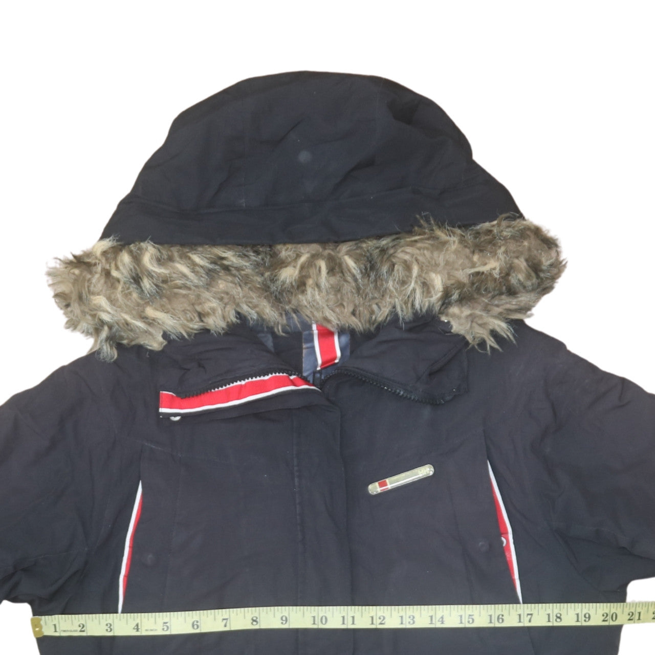 Helly Hansen Women's Black Fur Trim Hooded Parka Coat Size M