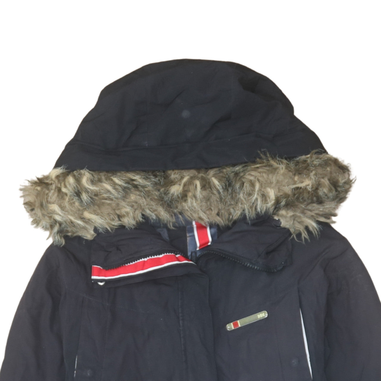 Helly Hansen Women's Black Fur Trim Hooded Parka Coat Size M