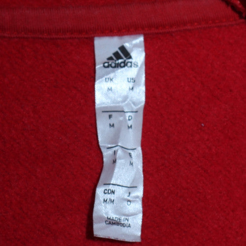 Adidas Men's Red Pullover Hoodie Size M Sports Fleece Sweatshirt