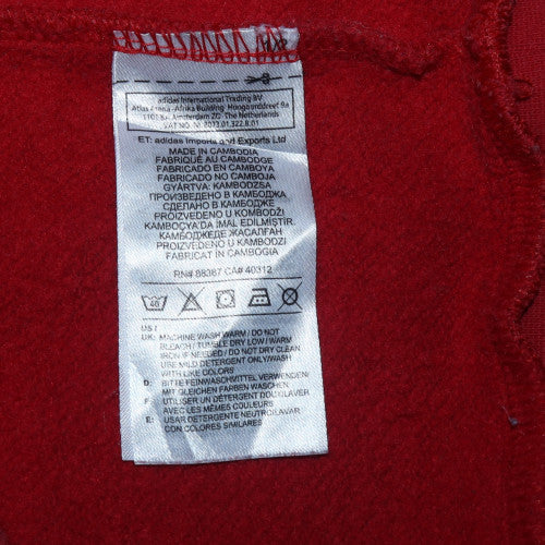 Adidas Men's Red Pullover Hoodie Size M Sports Fleece Sweatshirt