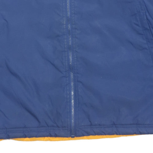 Adidas Mens Blue Hooded Puffer Jacket Size L Polyester Quilted Lined