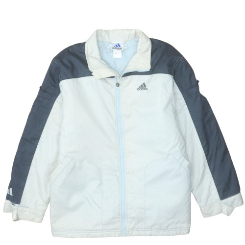 Adidas Men's White Windbreaker Jacket Size S Lightweight Sports