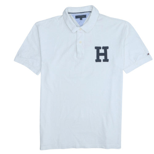 Tommy Hilfiger Men’s White 2XL Cotton Polo Shirt with Logo H