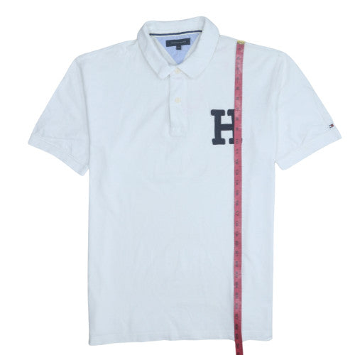 Tommy Hilfiger Men’s White 2XL Cotton Polo Shirt with Logo H