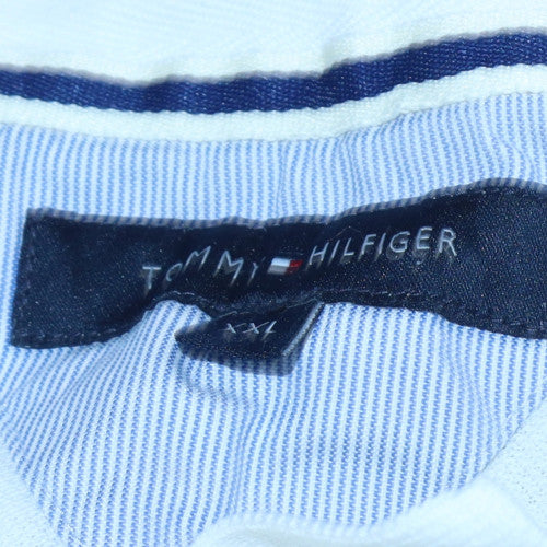Tommy Hilfiger Men’s White 2XL Cotton Polo Shirt with Logo H