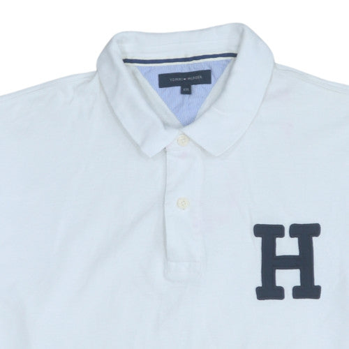 Tommy Hilfiger Men’s White 2XL Cotton Polo Shirt with Logo H