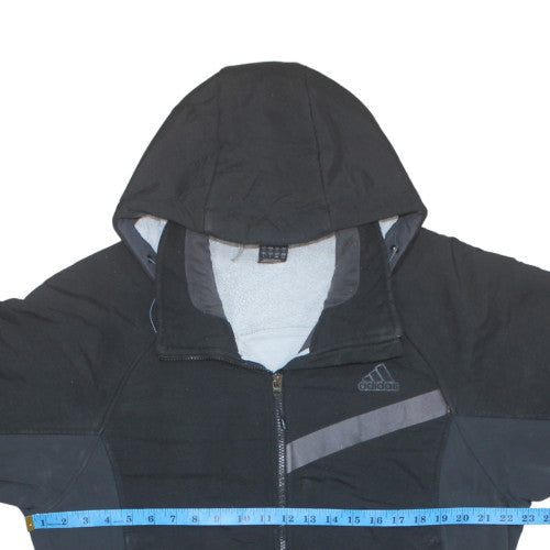 Adidas Men’s Black Softshell Hooded Jacket L Sports Full Zip