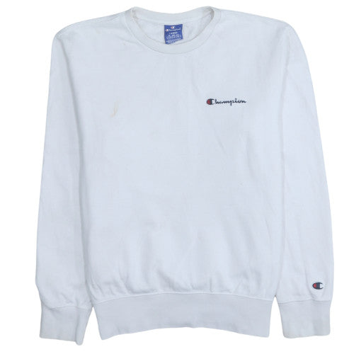 Champion Women’s White Cotton Pullover Sweatshirt Size L