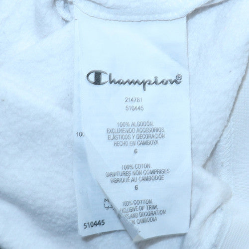 Champion Women’s White Cotton Pullover Sweatshirt Size L